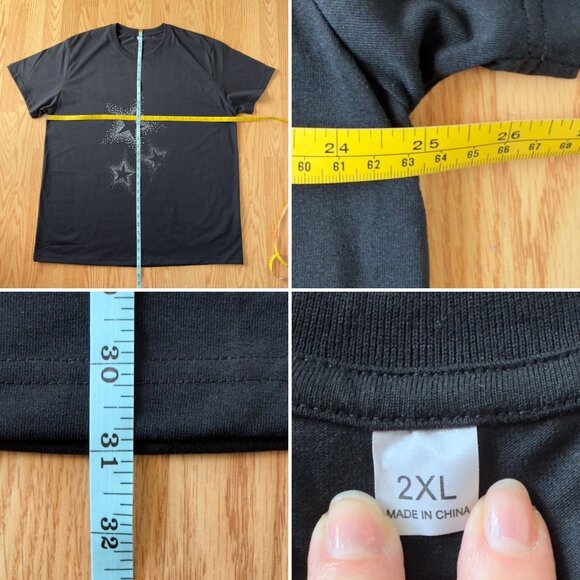 Theater Star Graphic T Shirt Size 2XL Black Cotton Short Sleeve Top - Picture 4 of 9